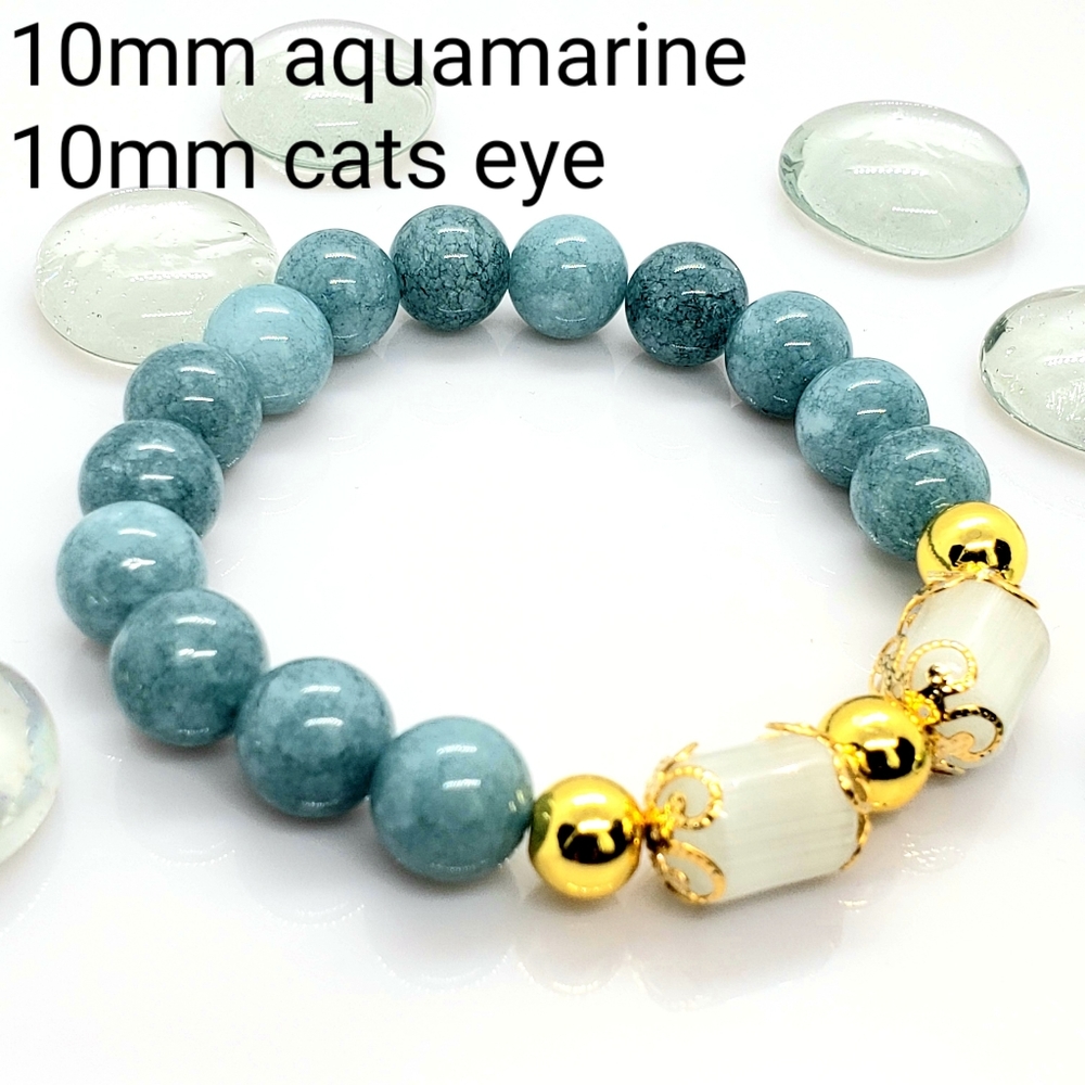 Handcrafted natural stone stretch bracelet